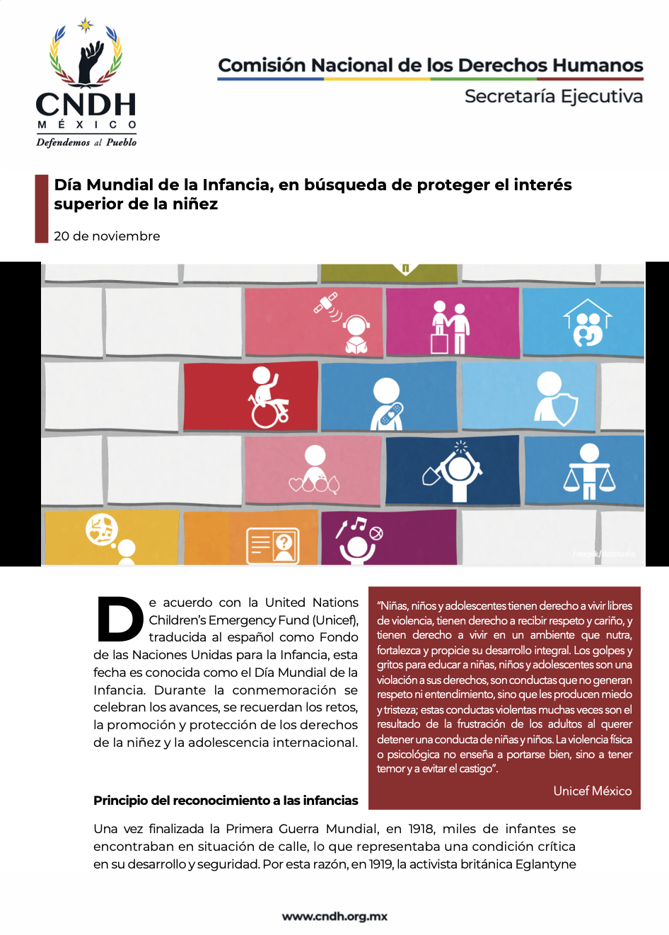 Día Mundial de la Infancia, en búsqueda de proteger el interés superior de la niñez