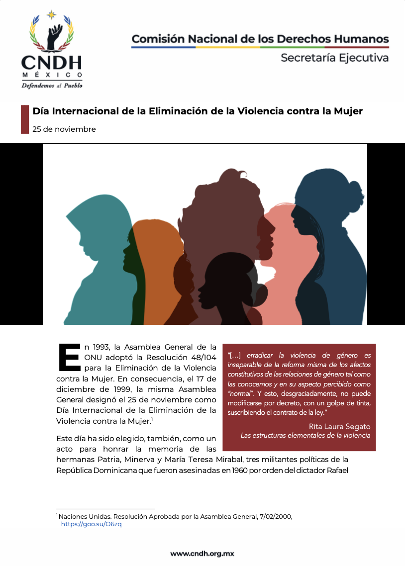 Día Internacional de la Eliminación de la Violencia contra la Mujer