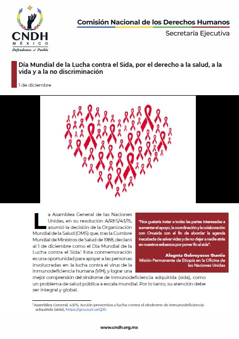 Día Mundial de la Lucha contra el Sida, por el derecho a la salud, a la vida y a la no discriminación