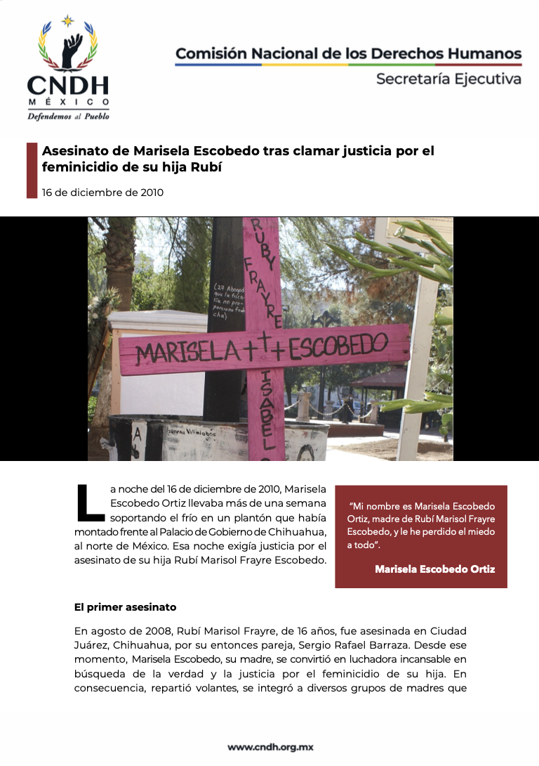 Asesinato de Marisela Escobedo tras clamar justicia por el feminicidio de su hija Rubí