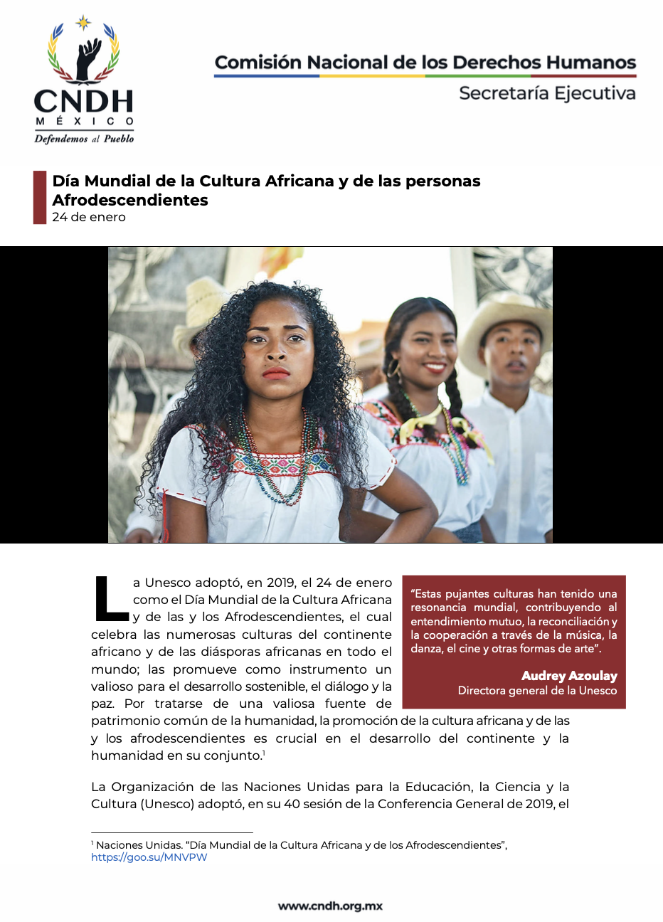 Día Mundial de la Cultura Africana y de las personas Afrodescendientes
