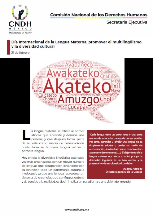Día Internacional de la Lengua Materna, promover el multilingüismo y la diversidad cultural