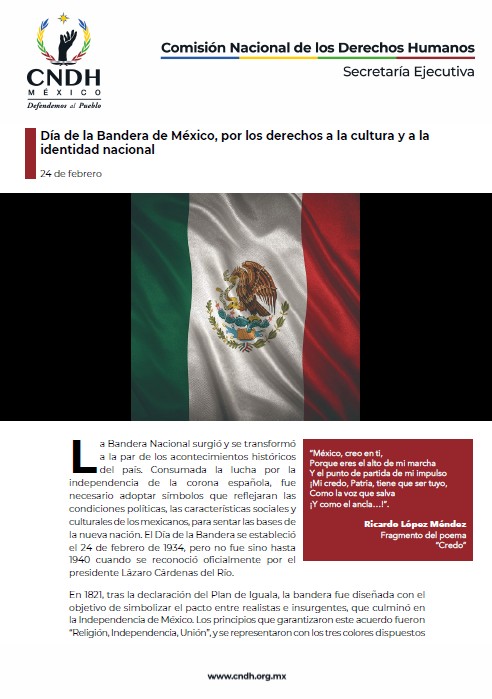 Día de la Bandera de México, por los derechos a la cultura y a la identidad nacional