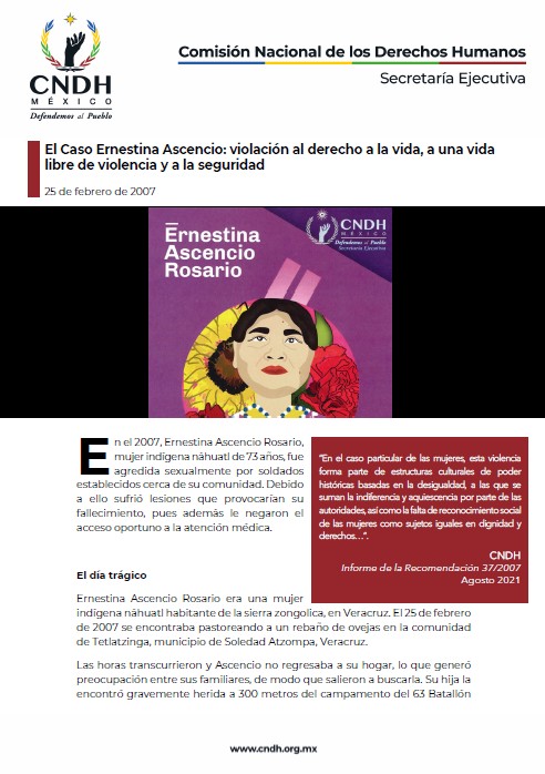 El Caso Ernestina Ascencio: violación al derecho a la vida, a una vida libre de violencia y a la seguridad