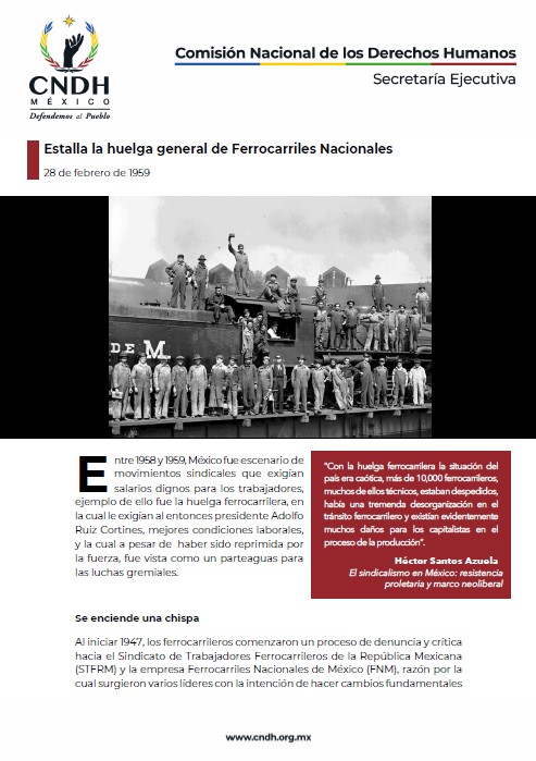 Estalla la huelga general de Ferrocarriles Nacionales