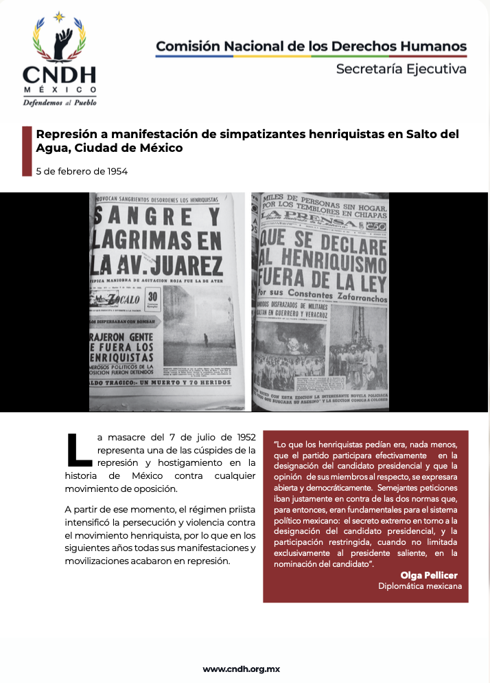 Represión a manifestación de simpatizantes henriquistas en Salto del Agua, Ciudad de México