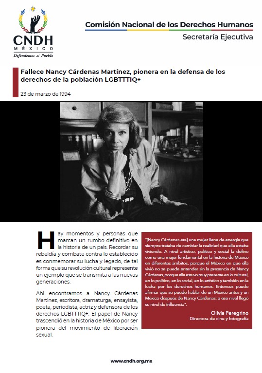 Fallece Nancy Cárdenas Martínez, pionera en la defensa de los derechos de la población LGBTTTIQ+