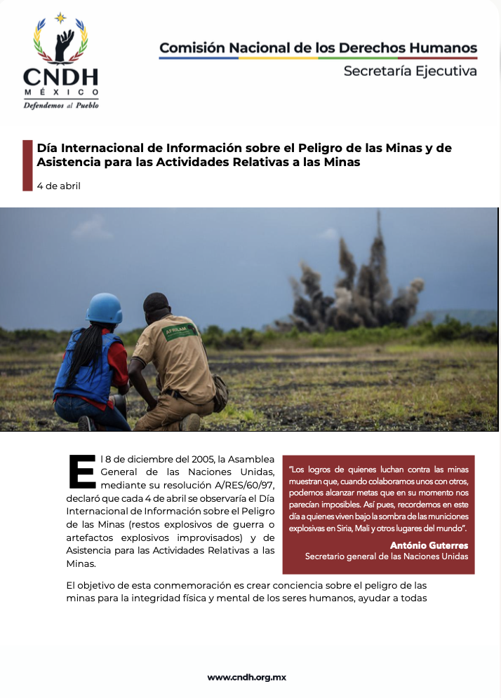 Día Internacional de Información sobre el Peligro de las Minas y de Asistencia para las Actividades Relativas a las Minas