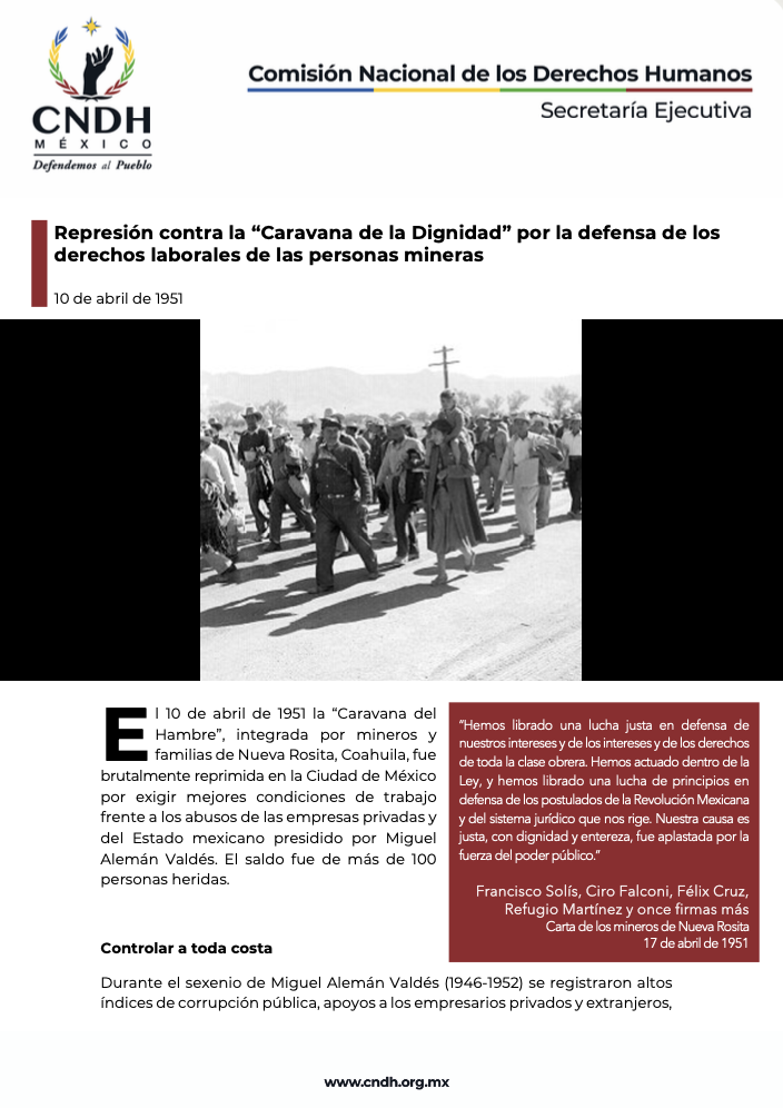 Represión contra la “Caravana de la Dignidad” por la defensa de los derechos laborales de las personas mineras