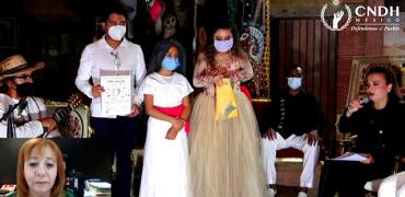 La presidenta de la CNDH recibió la investidura “Child Caregiver” como líder comprometida con la infancia 