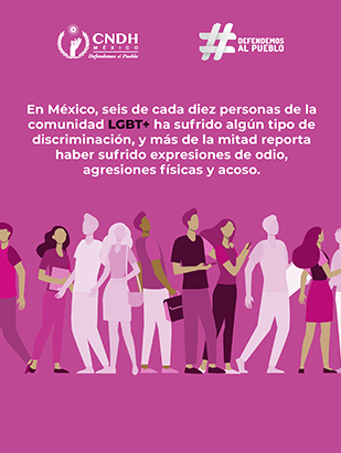 En México, seis de cada diez personas de la comunidad LGBT+ ha sufrido algún tipo de discriminación, y más de la mitad reporta haber sufrido expresiones de odio, agresiones físicas y acoso.