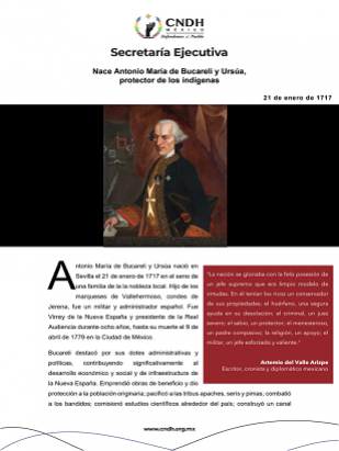 Nace Antonio María de Bucareli y Ursúa, protector de los indígenas