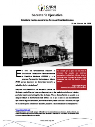 Estalla la huelga general de Ferrocarriles Nacionales