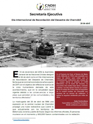 Día Internacional de Recordación del Desastre de Chernóbil