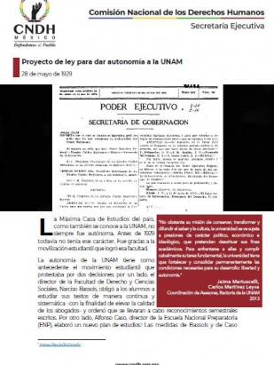Proyecto de ley para dar autonomía a la UNAM