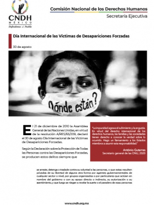 Día Internacional de las Víctimas de Desapariciones Forzadas