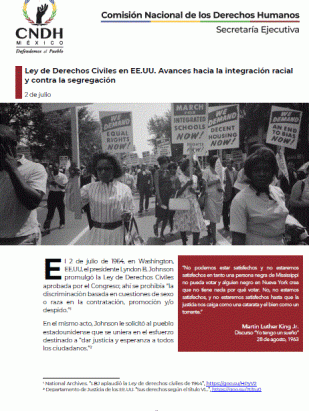 Ley de Derechos Civiles en EE.UU. Avances hacia la integración racial y contra la segregación