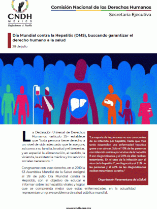 Día Mundial contra la Hepatitis (OMS), buscando garantizar el derecho humano a la salud