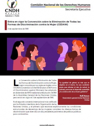 Entra en vigor la Convención sobre la Eliminación de Todas las Formas de Discriminación contra la Mujer (CEDAW)