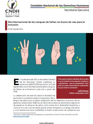 Día Internacional de las Lenguas de Señas: en busca de vías para la inclusión