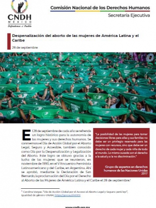 Despenalización del aborto de las mujeres de América Latina y el Caribe