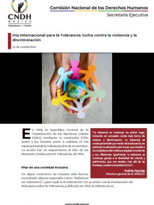 Día Internacional para la Tolerancia: lucha contra la violencia y la discriminación