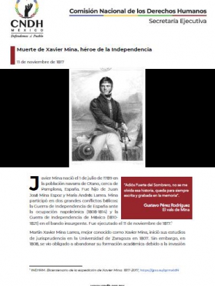 Muerte de Xavier Mina, héroe de la Independencia