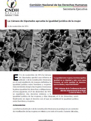 La Cámara de Diputados aprueba la igualdad jurídica de la mujer