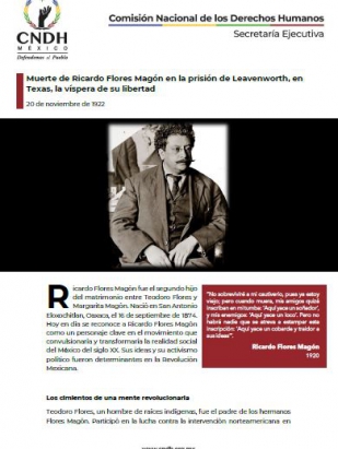 Asesinato de Ricardo Flores Magón en la prisión de Leavenworth, en Texas, la víspera de su libertad