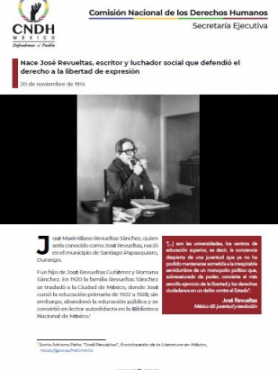 Nace José Revueltas, escritor y luchador social que defendió el derecho a la libertad de expresión