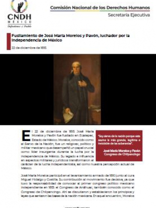 Fusilamiento de José María Morelos y Pavón, luchador por la independencia de México