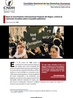 Nace el movimiento internacional Mujeres de Negro, contra la represión israelita sobre el pueblo palestino