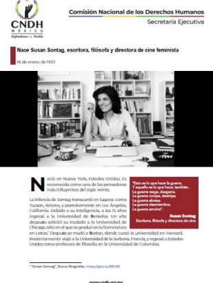 Nace Susan Sontag, escritora, filósofa y directora de cine feminista