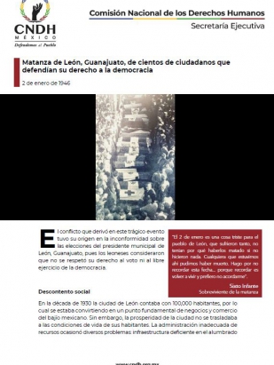 Matanza de León, Guanajuato, de cientos de ciudadanos que defendían su derecho a la democracia