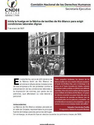 Inicia la huelga en la fábrica de textiles de Río Blanco para exigir condiciones laborales dignas