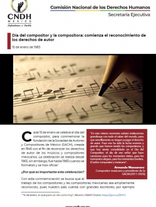Día del compositor y la compositora: comienza el reconocimiento de los derechos de autor