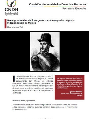 Nace Ignacio Allende, insurgente mexicano que luchó por la Independencia de México