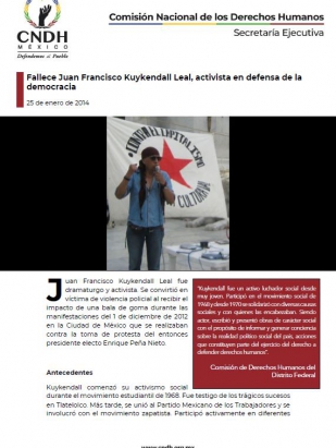 Fallece Juan Francisco Kuykendall Leal, activista en defensa de la democracia