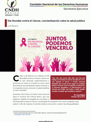 Día Mundial contra el Cáncer, concientización sobre la salud pública