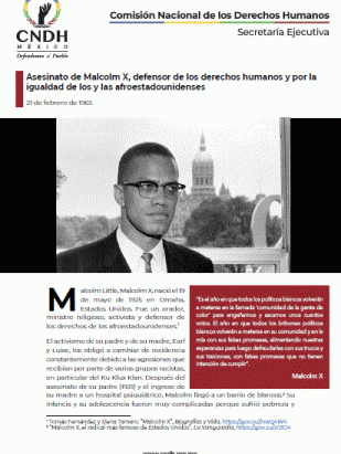 Asesinato de Malcolm X, defensor de los derechos humanos y por la igualdad de los y las afroestadounidenses
