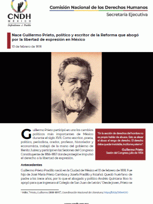 Nace Guillermo Prieto, político y escritor de la Reforma que abogó por la libertad de expresión en México