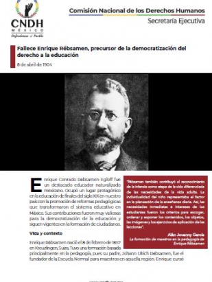 Fallece Enrique Rébsamen, precursor de la democratización del derecho a la educación
