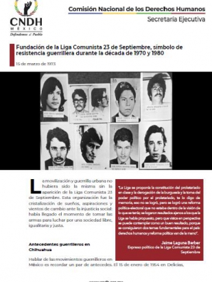 Fundación de la Liga Comunista 23 de Septiembre, símbolo de resistencia guerrillera durante la década de 1970 y 1980