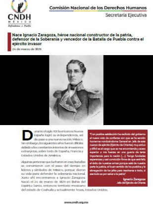 Nace Ignacio Zaragoza, héroe nacional constructor de la patria, defensor de la Soberanía y vencedor de la Batalla de Puebla contra el ejército invasor
