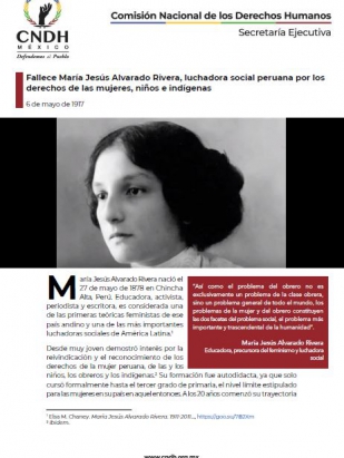 Fallece María Jesús Alvarado Rivera, luchadora social peruana por los derechos de las mujeres, niños e indígenas