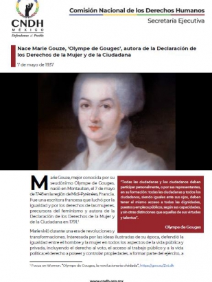Nace Marie Gouze, ‘Olympe de Gouges’, autora de la Declaración de los Derechos de la Mujer y de la Ciudadana