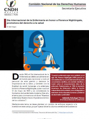 Día Internacional de la Enfermería en honor a Florence Nightingale, promotora del derecho a la salud