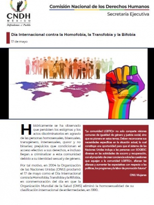 Día Internacional contra la Homofobia, la Transfobia y la Bifobia