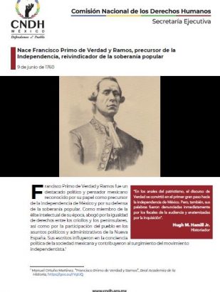 Nace Francisco Primo de Verdad y Ramos, precursor de la Independencia, reivindicador de la soberanía popular