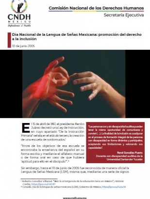 Día Nacional de la Lengua de Señas Mexicana: promoción del derecho a la inclusión